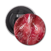 Décapsuleur Motif Floral Rouge Et Blanc (Devant)