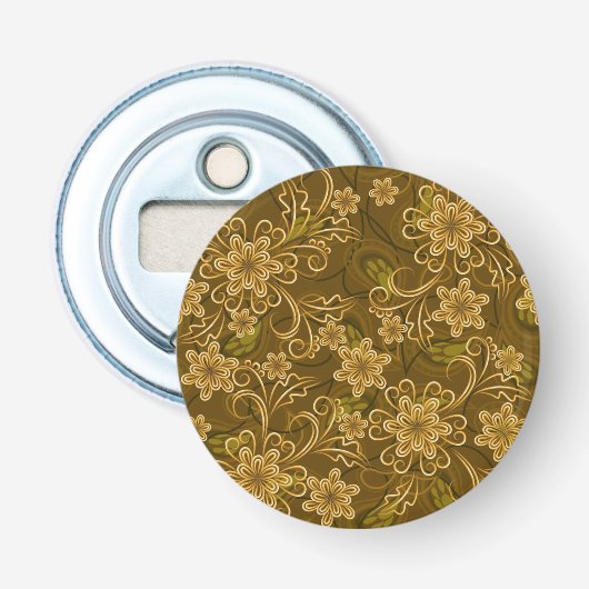 Décapsuleur Motif floral vintage d'or (Devant)