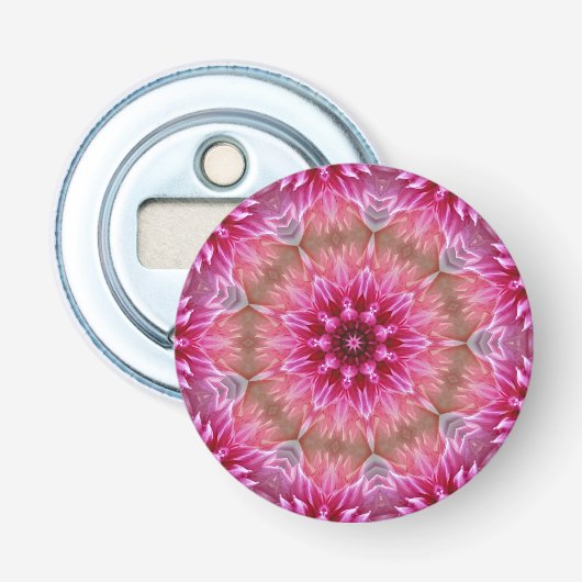 Décapsuleur Motif géométrique à fleurs rose Mandala-67545 (Devant)