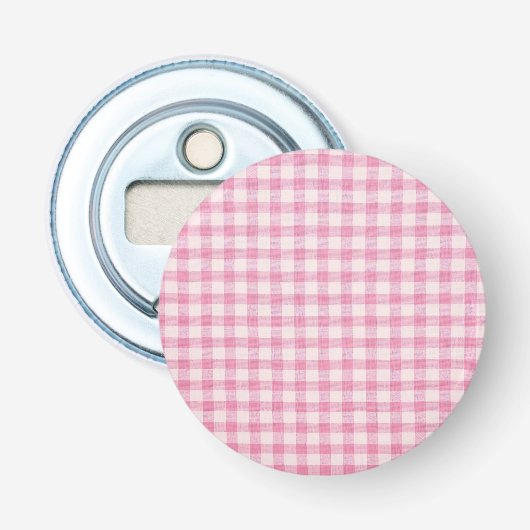 Décapsuleur Motif Gingham Rose Bébé (Devant)