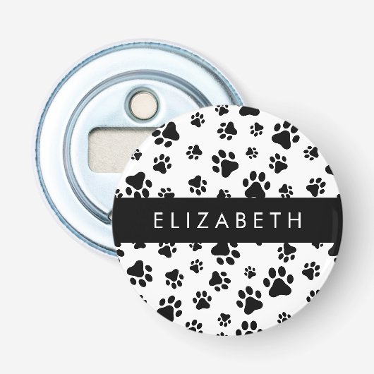 Décapsuleur Motif mâle, Patrouilles de chien, Noir et Blanc, V (Devant)