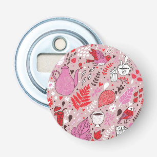 Décapsuleur Motif savoureux avec des oiseaux et des fleurs