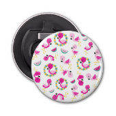 Décapsuleur Motif tropical, Flamants roses, pastèques, Fleurs (Devant)