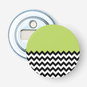 Décapsuleur Motif Zigzag noir et blanc, Chevron, Vert