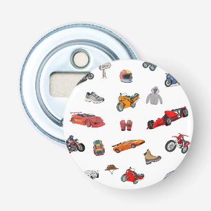 Décapsuleur Motorsports personnalisés & motif de ping-pong de 