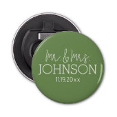 Décapsuleur Mr & Mrs Wedding Favor - Sage Green (Devant)