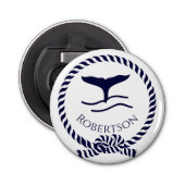 Décapsuleur Nautique nom côtier Voilier Baleine Marine Bleu (Devant)