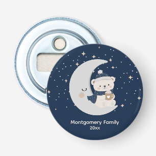 Décapsuleur Noël de Minuit Personnalisé Bleu marine, Argent