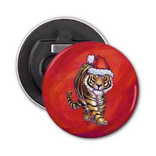 Décapsuleur Noël du tigre en rouge (Devant)