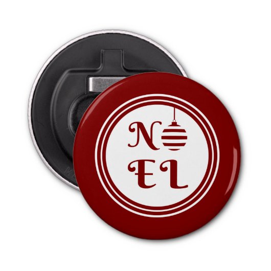 Décapsuleur NOEL Noël Vacances Rouge et Blanc (Devant)