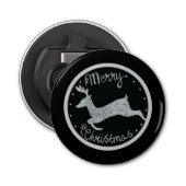 Décapsuleur Noël noir main peinte neige (Devant)