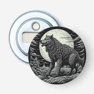 Décapsuleur Noir et blanc Vintage Werewolf Ai Art