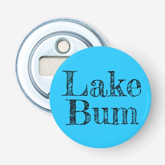 Décapsuleur noir type LAKE BUM sur bleu clair | (Devant)