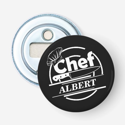 Décapsuleur Nom customisé Chef Noir (Devant)