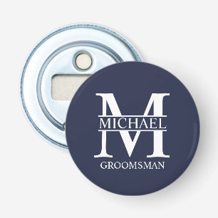 Décapsuleur Nom et monogramme du Groomsman personnalisé