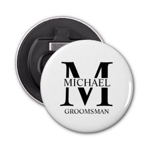 Décapsuleur Nom et monogramme du Groomsman personnalisé