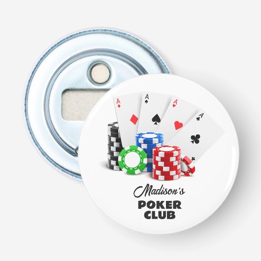 Décapsuleur Nom et texte personnalisés Poker / Casino (Devant)
