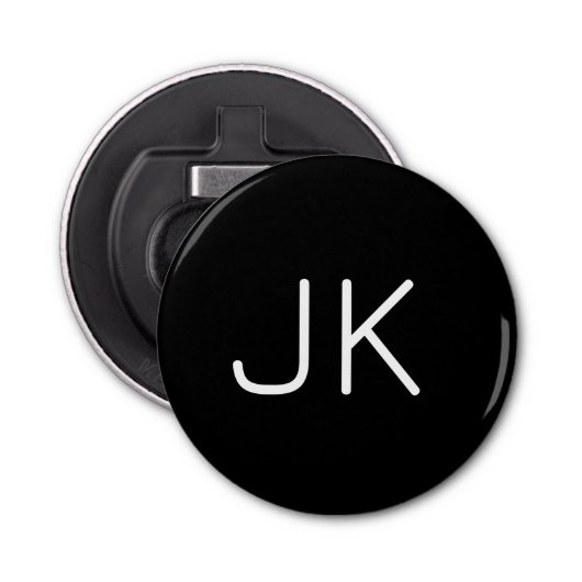 Décapsuleur Nom initial minimaliste personnalisable (Devant)