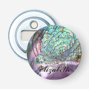 Décapsuleur Nom naturel iridescent personnalisé d'ormeau