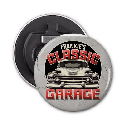 Décapsuleur NOM Personnalisé Classic Car Garage Custom Shop (Devant)