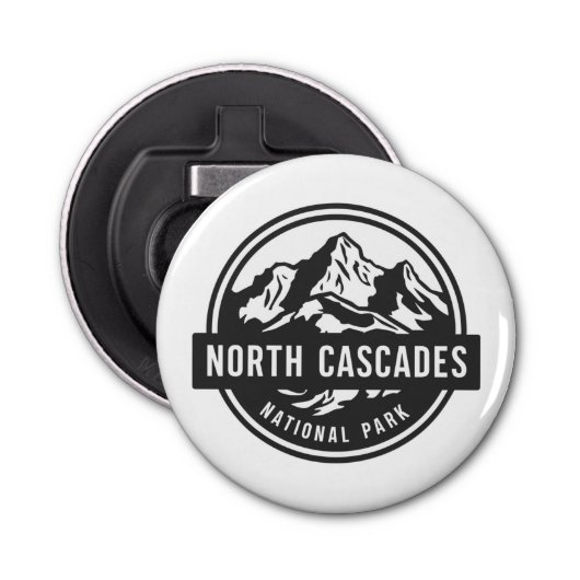 Décapsuleur North Cascades National Park Emblem noir blanc (Devant)
