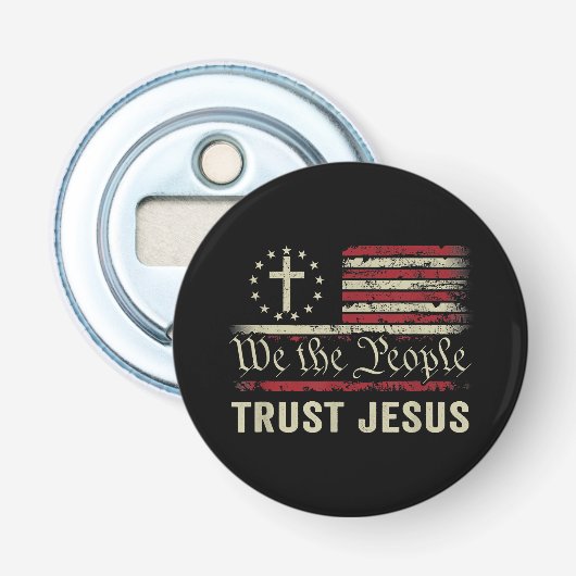 Décapsuleur Nous Le Peuple Confiance Jésus - USA Drapeau Chris (Devant)