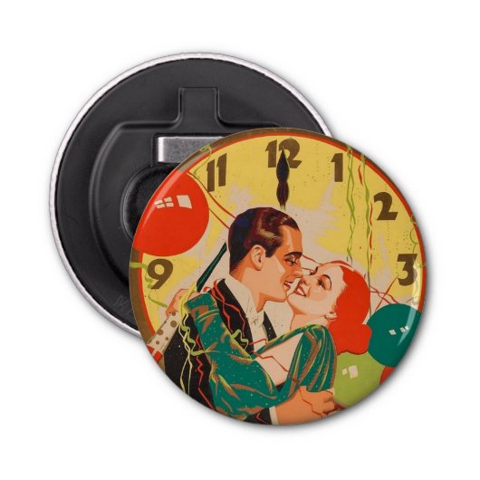 Décapsuleur Nouvel An vintage en couple (Devant)