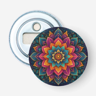 Décapsuleur Œuvre d'art florale inspirée des mandalas