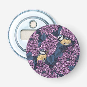 Décapsuleur Oiseaux dans le jardin violet lilas