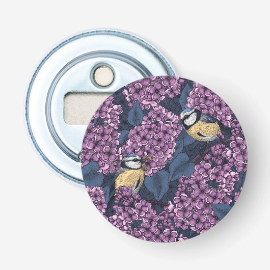 Décapsuleur Oiseaux dans le jardin violet lilas (Devant)