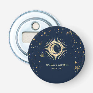 Décapsuleur Or Céleste Soleil Et Lune Étoiles
