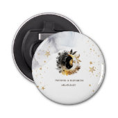 Décapsuleur Or céleste Soleil, Lune, Étoiles Fleurs (Devant)