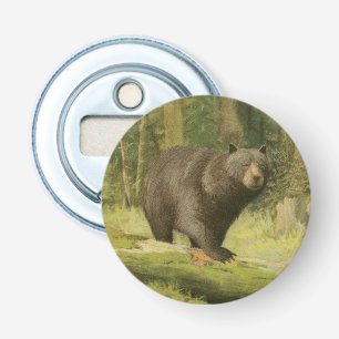 Décapsuleur Ours noir faisant un pas sur un tronc d'arbre