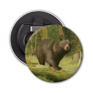 Décapsuleur Ours noir sur un tronc d'arbre
