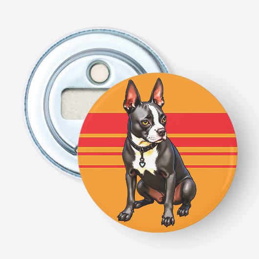 Décapsuleur Ouverture de bouteille du bouton Boston Terrier (Devant)