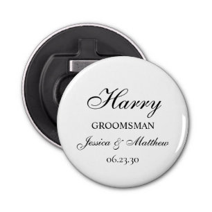 Décapsuleur Ouvrage de bouteille Customisée de script Groomsma