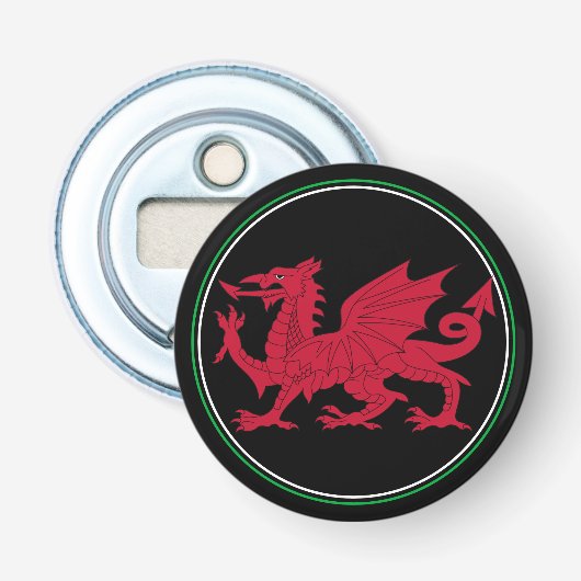 Décapsuleur Ouvrage de bouteille de drapeau gallois, Emblème d (Devant)