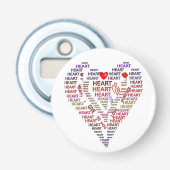 Décapsuleur Ouvrage des mots de la bouteille de coeur (Devant)