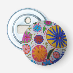Décapsuleur Ouvrage floral moderne de bouteille bouton