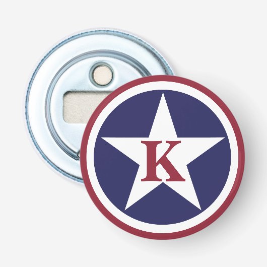 Décapsuleur Ouvreur de bouteille personnalisé de monogramme (Devant)