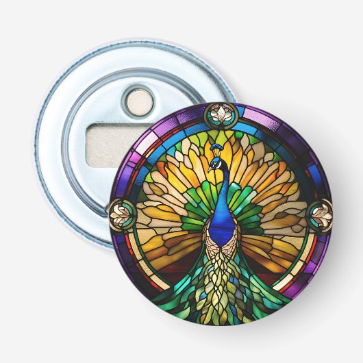 Décapsuleur Paon en verre coloré (Devant)