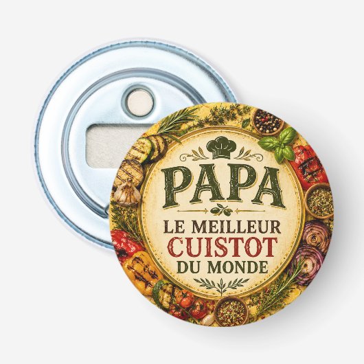 Décapsuleur Papa Le Meilleur Cuistot du Monde (Devant)