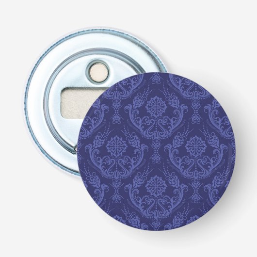 Décapsuleur Papier peint floral bleu de luxe de damassé (Devant)