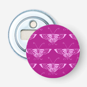 Décapsuleur Papillon déco stylisé - magenta et rose