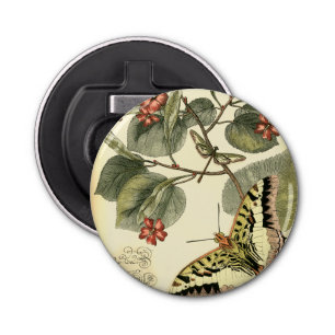 Décapsuleur Papillon et libellule avec les fleurs rouges