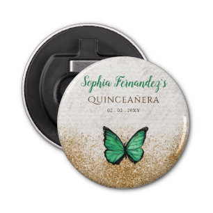 Décapsuleur Papillon rouge vert Emeraude Vintage Rustique