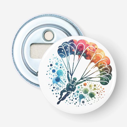 Décapsuleur Parachutiste aquarelle coloré (Devant)
