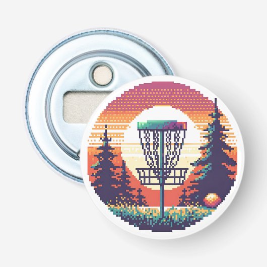 Décapsuleur Parcours de golf sur disque en Pixel Art (Devant)