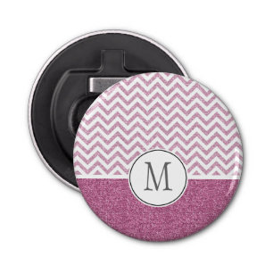 Décapsuleur Parties scintillant Chevron de Glam Faux rose