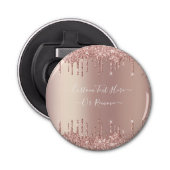 Décapsuleur Parties scintillant rose Gold Blush Éclats Texte p (Devant)